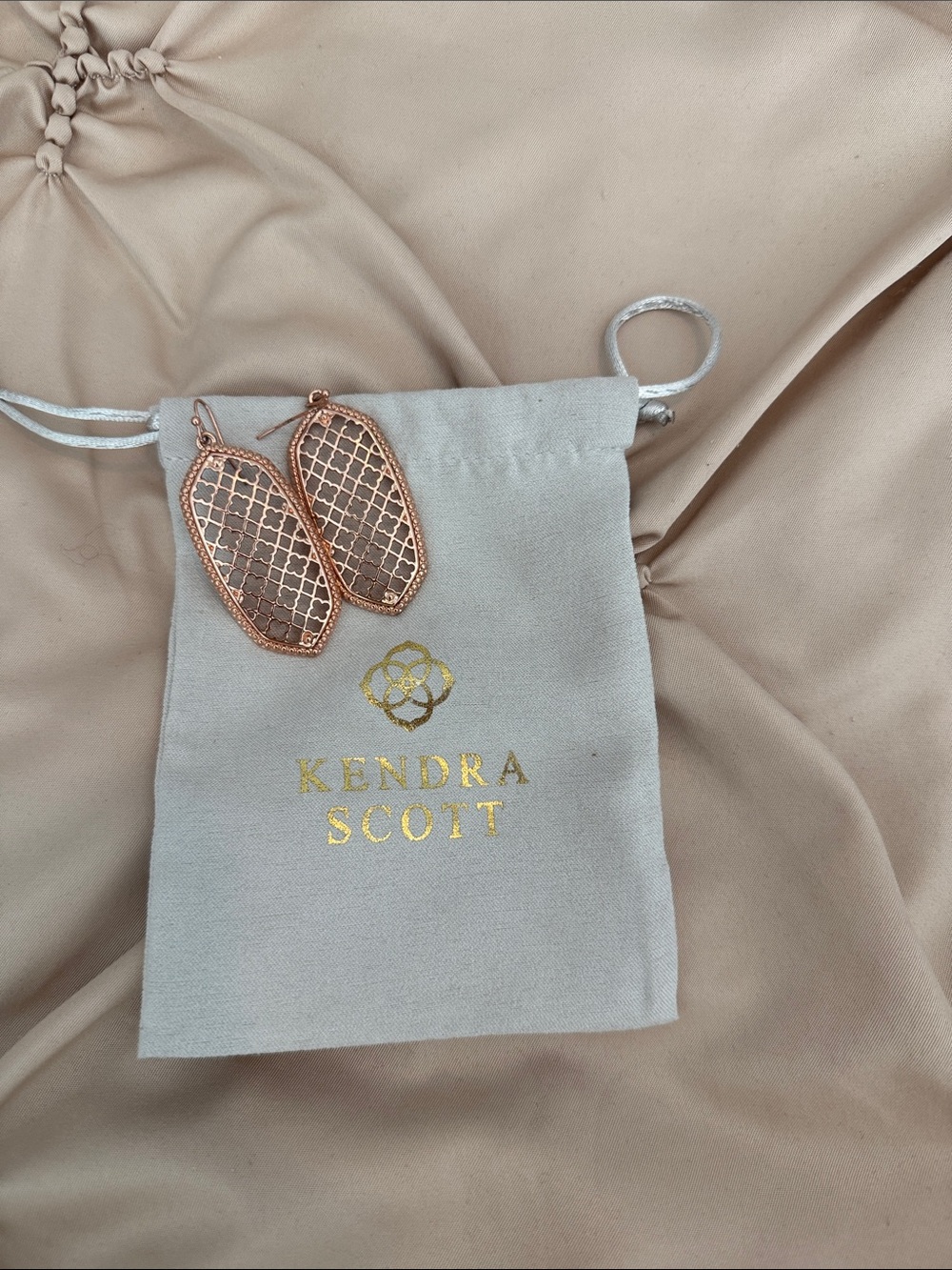 Kendra Scott Danielle Rose Gold Filigree Drop Earrings